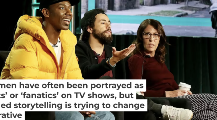 Hulu’s comedy-drama series ‘Ramy,’ created by actor-comedian Ramy Youssef, follows a young Egyptian-American Muslim navigating life’s challenges. Youssef, center, appears at a press conference in 2019. Frederick M. Brown/Getty Images